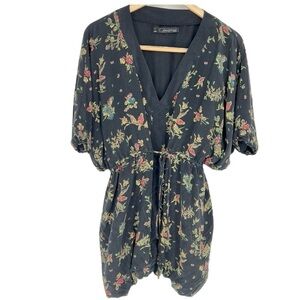Patterson J Kincaid Originals Silk‎ Mini Dress Tunic Birds Garden